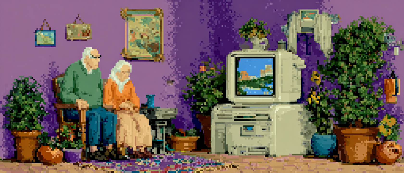 OLD PEOPLE SITTING ON A COUCH