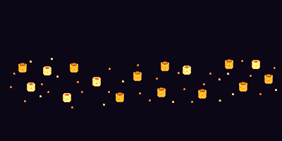 Pixel art sprites floating across a dark screen like Flying Toasters but weirder