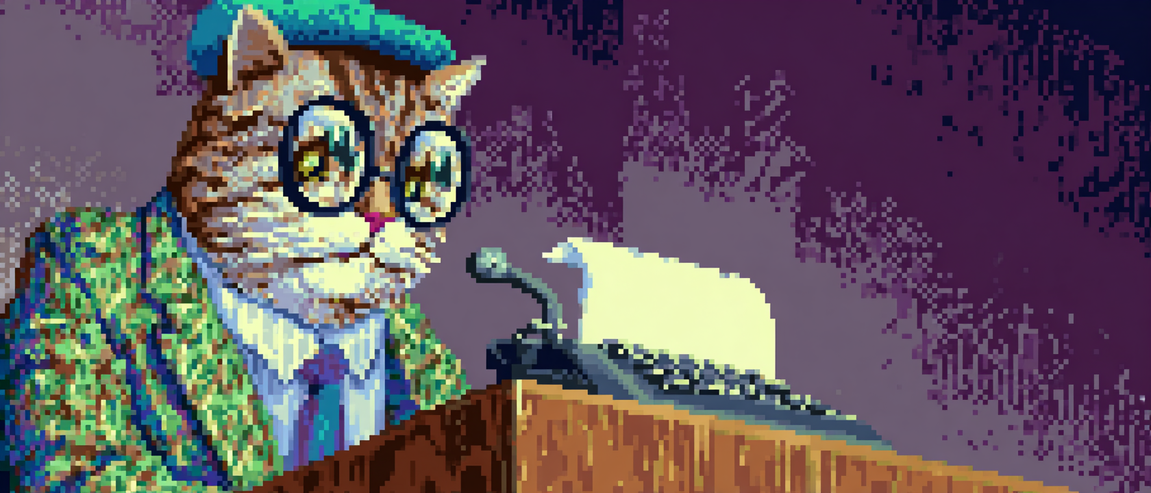 A vintage typewriter wearing a tiny tweed blazer and round wire-frame glasses, standing at a TED Talk podium, the slide behind it reads &ldquo;WRITING TIPS FROM A GUY WHO HAS FINISHED LITERALLY NOTHING: A MASTERCLASS,&rdquo; the audience is one (1) confused cat in a beret holding a tiny Moleskine, a half-finished manuscript is on fire to the typewriter&rsquo;s left while it pretends not to notice, a sticker on its forehead reads &ldquo;EXPERTISE NOT INCLUDED,&rdquo; dramatic stage lighting, motivational poster in the back says &ldquo;FAKE IT TIL YOU MAKE IT (NEVER ACTUALLY MAKE IT),&rdquo; a single tear of ink rolls down the typewriter&rsquo;s nonexistent face